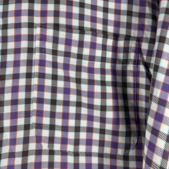 Peter Millar Shirt Mens Large Purple Black White Check Plaid Button Down Golfer - Picture 4 of 7